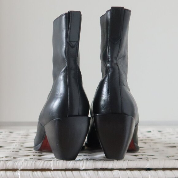 Donald J Pliner Black Leather Studded Western Ankle Boots Women’s - Picture 7 of 16